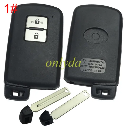 For Toyota  remote key shell with blade with badge ,the button is square and white, pls choose button model
