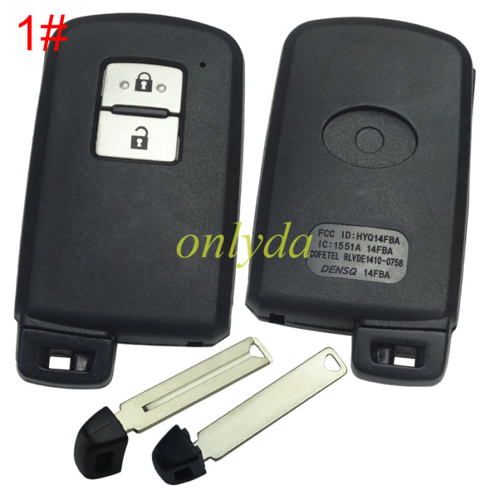 For Toyota  remote key shell with blade with badge ,the button is square and white, pls choose button model