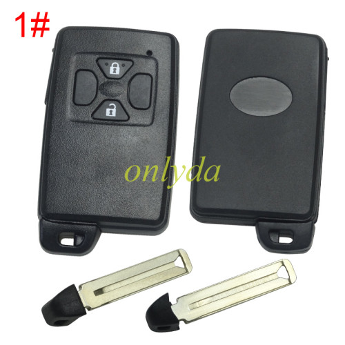 For Toyota  remote key shell with Black square  with key blade with badge , pls choose button model