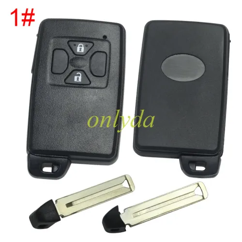 For Toyota  remote key shell with Black square  with key blade with badge , pls choose button model