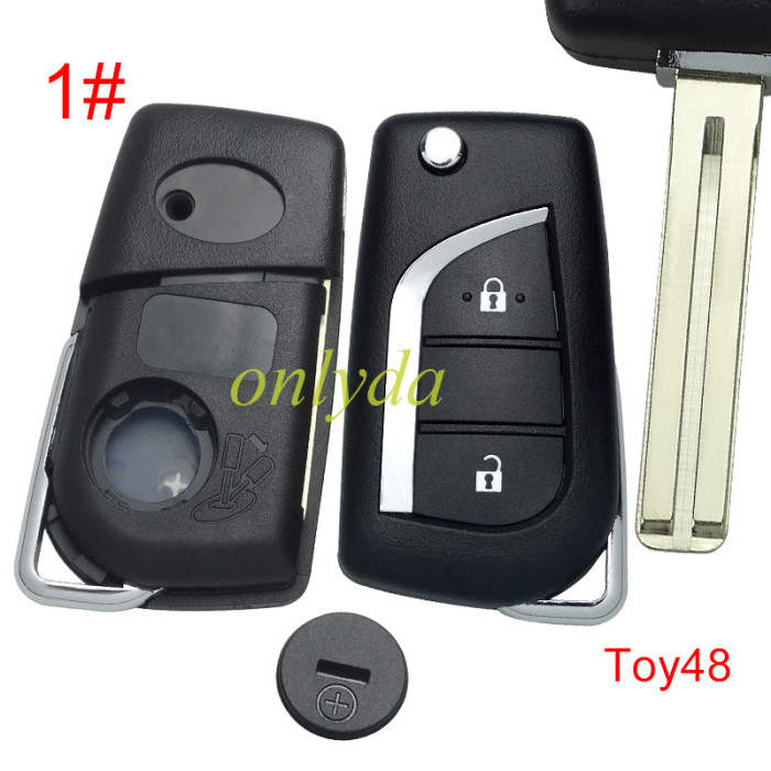 For Toyota  remote key shell  with TOY48 blade  with badge , pls choose button model