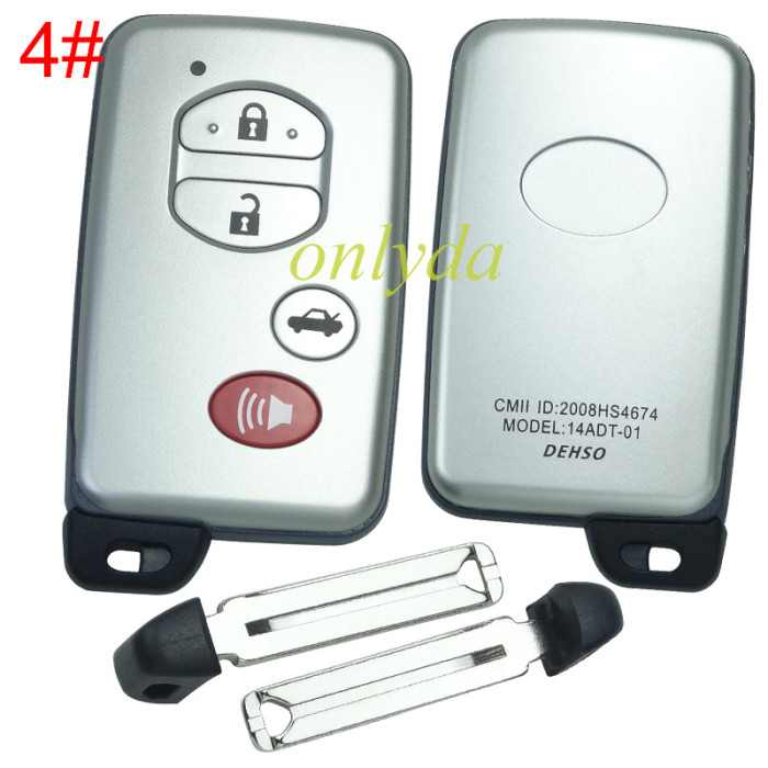 For Toyota  remote key shell with badge with blade , pls choose button model .