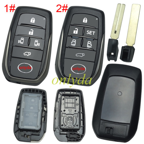 For Toyota  remote key blank  with TOY12 blade with logo,The back is a logo cover， toyota-B63F 13 types of logo back cover to choose, pls choose button model