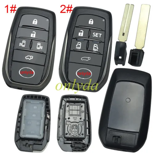 For Toyota  remote key blank  with TOY12 blade with logo,The back is a logo cover， toyota-B63F 13 types of logo back cover to choose, pls choose button model