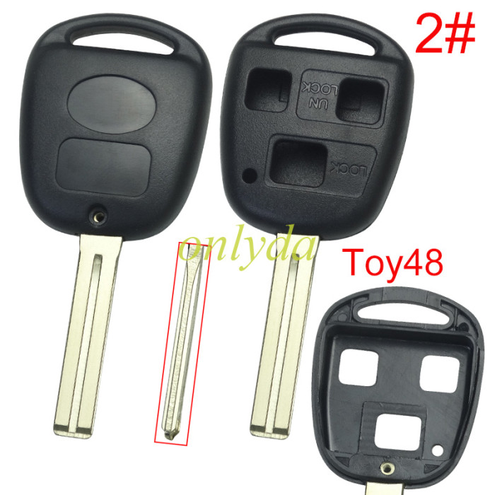 For Lexus 3 Button Remote key blank with badge, pls choose blade model