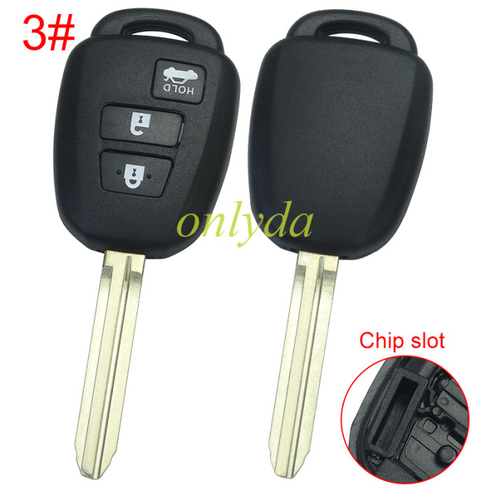 Super Stronger GTL shell  Toyota  remote key blank with Toy43 blade without logo place, pls choose the button