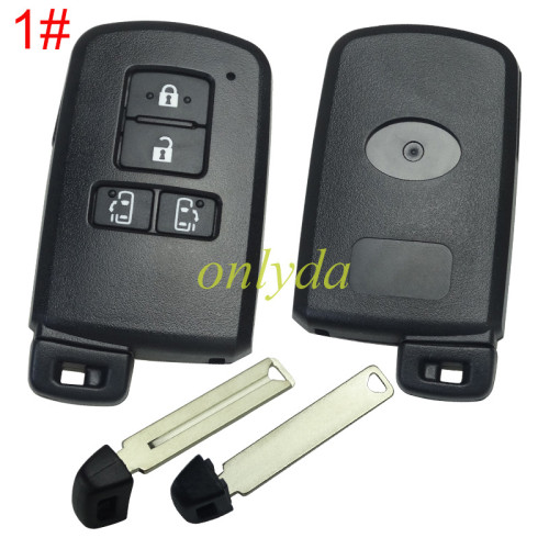 For Toyota  remote key shell ,the button is square with blade with badge , pls choose button model