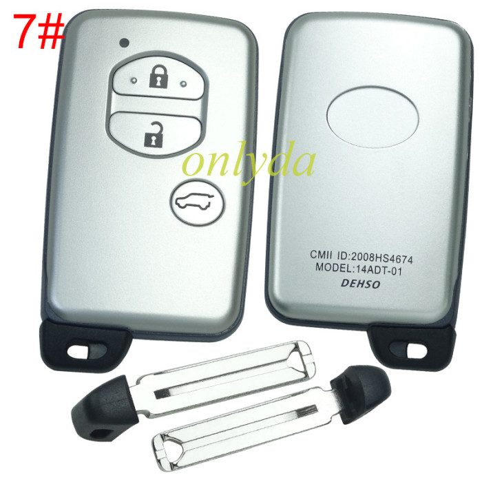 For Toyota  remote key shell with badge with blade , pls choose button model .