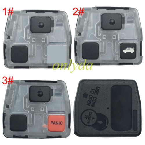 For Lexus Land Cruiser prado 2/3 button remote shell， pls choose model