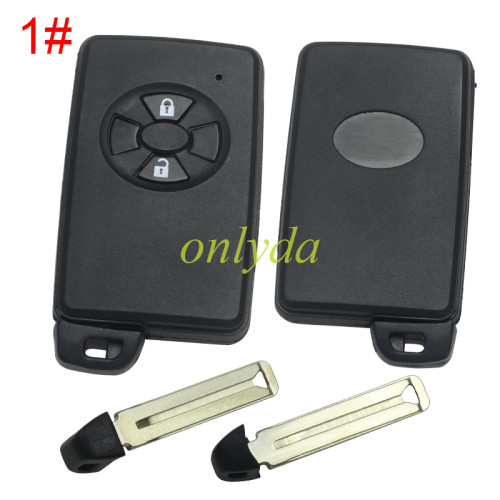 For Toyota  remote key shell with Black Round Button with key blade with badge , pls choose button model
