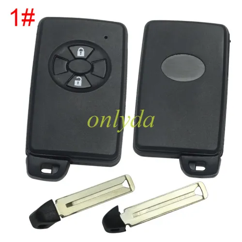 For Toyota  remote key shell with Black Round Button with key blade with badge , pls choose button model