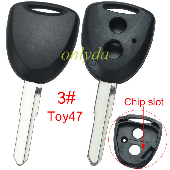 For Toyota 2 button remote key shell with  blade without badge  used for FT ,  1#Toy43, 2#Toy41, 3#Toy47 pls choose blade model