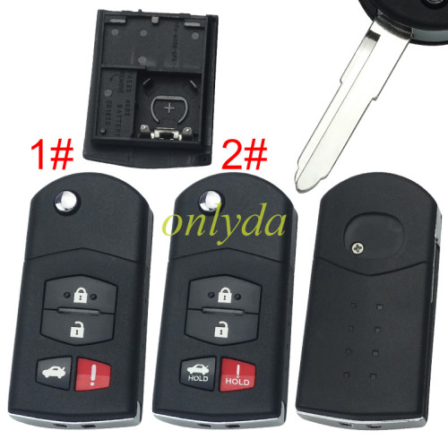 For mazda  remote key shell with blade ,with badge , pls choose button model