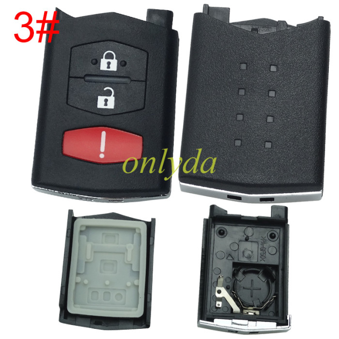 For mazda  remote key shell without blade ,without badge , pls choose button model