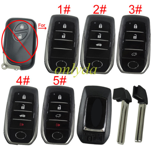 For Lexus  modified remote key blank with  cover with badge with blade , pls choose button model