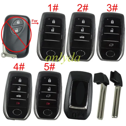 For Lexus  modified remote key blank with  cover with badge with blade , pls choose button model
