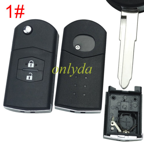 For mazda  remote key shell with blade ,with badge  , pls choose button model