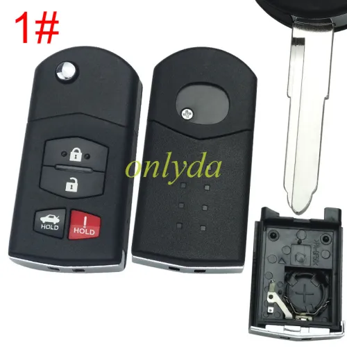 For mazda  remote key shell with blade ,with badge  , pls choose button model