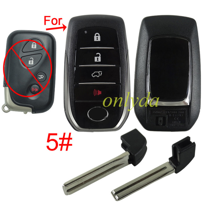 For Lexus  modified remote key blank with  cover with badge with blade , pls choose button model