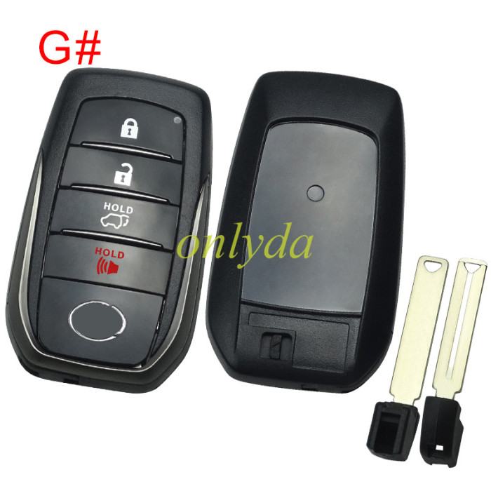 For Lexus remote key shell  with badge , the back part can choose badge,  pls choose button