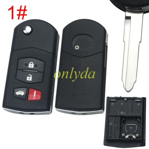 For mazda  remote key shell with blade ,with badge , pls choose button model