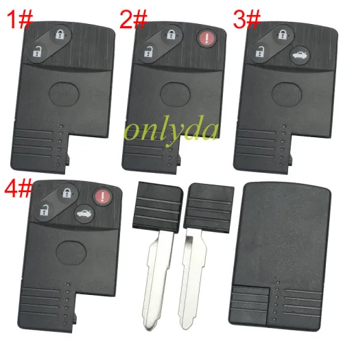For Mazda  remote key blank with blade with badge , pls choose button model