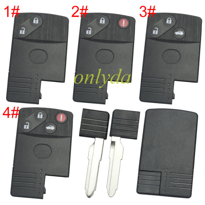 For Mazda  remote key blank with blade with badge , pls choose button model