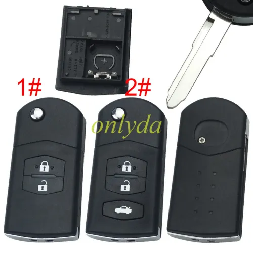 For mazda  remote key shell with blade ,with badge  , pls choose button model