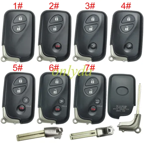 For Lexus  4 button remote key shell with badge with blade , pls choose button model