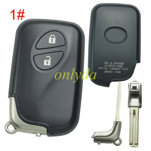 For Lexus  4 button remote key shell with badge with blade , pls choose button model