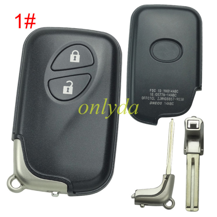 For Lexus  4 button remote key shell with badge with blade , pls choose button model