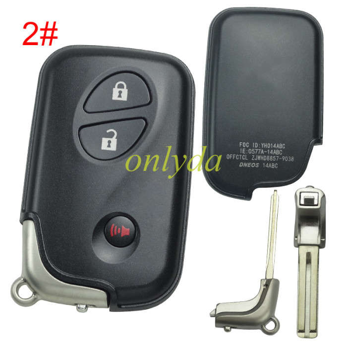 For Lexus  4 button remote key shell without badge with blade , pls choose button model
