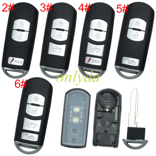 For Mazda  remote key blank without logo place, pls chose the button