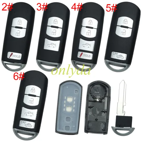 For Mazda  remote key blank without logo place, pls chose the button