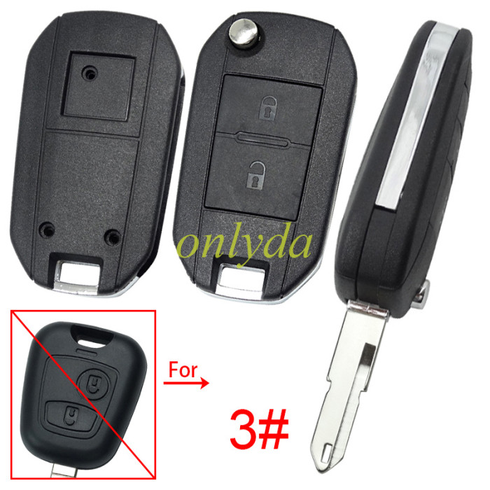 For Peugeot modified 2 button remote key shell, pls choose the blade type