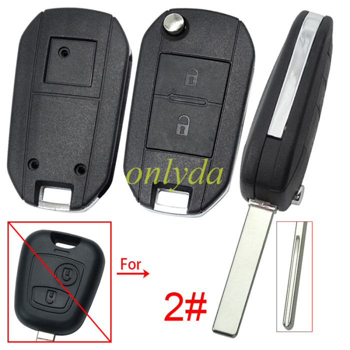 For Peugeot modified 2 button remote key shell, pls choose the blade type