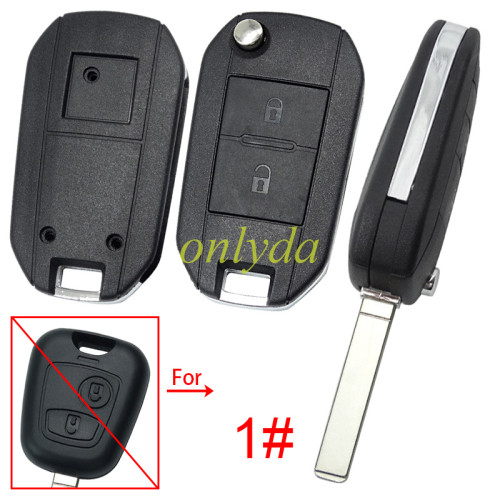 For Peugeot modified 2 button remote key shell, pls choose the blade type