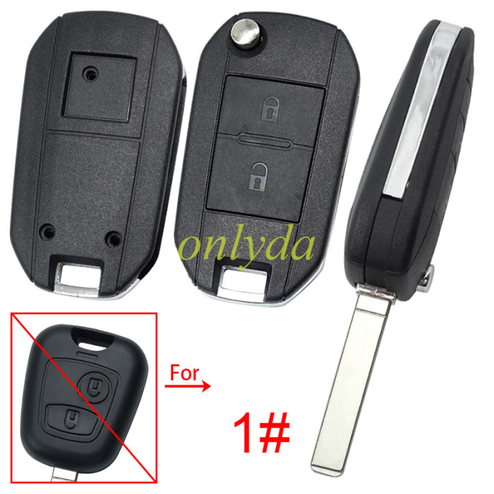 For Peugeot modified 2 button remote key shell, pls choose the blade type