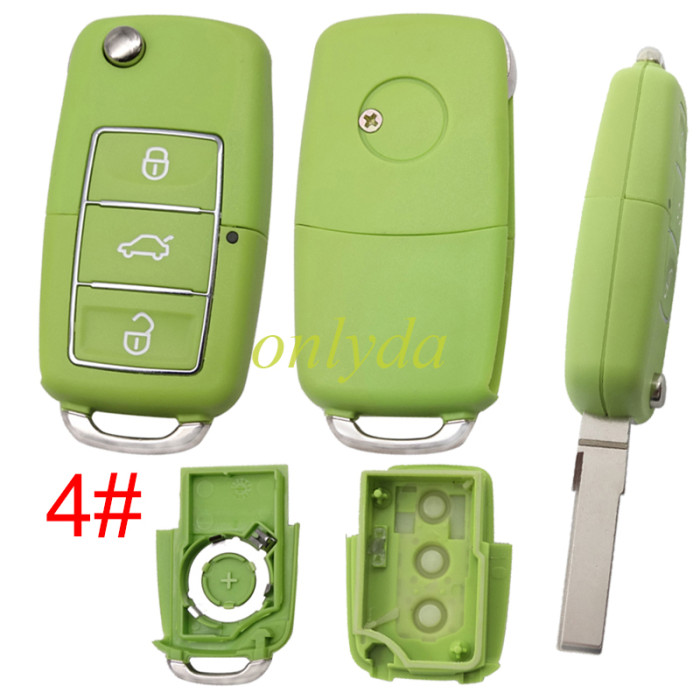 For  VW 3 button remote key shell with blade with badge  , pls choose color