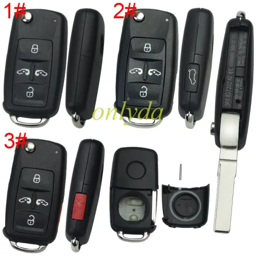 For  VW  remote key blank with badge, pls choose button model