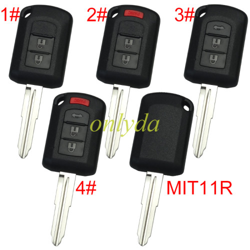 Super Stronger GTL shell  Mitsubishi upgrade   remote key blank with right MIT11R blade without badge , pls choose button model