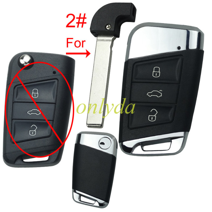 For VW 3 button modified remote key blank with  blade ， pls choose blade .
