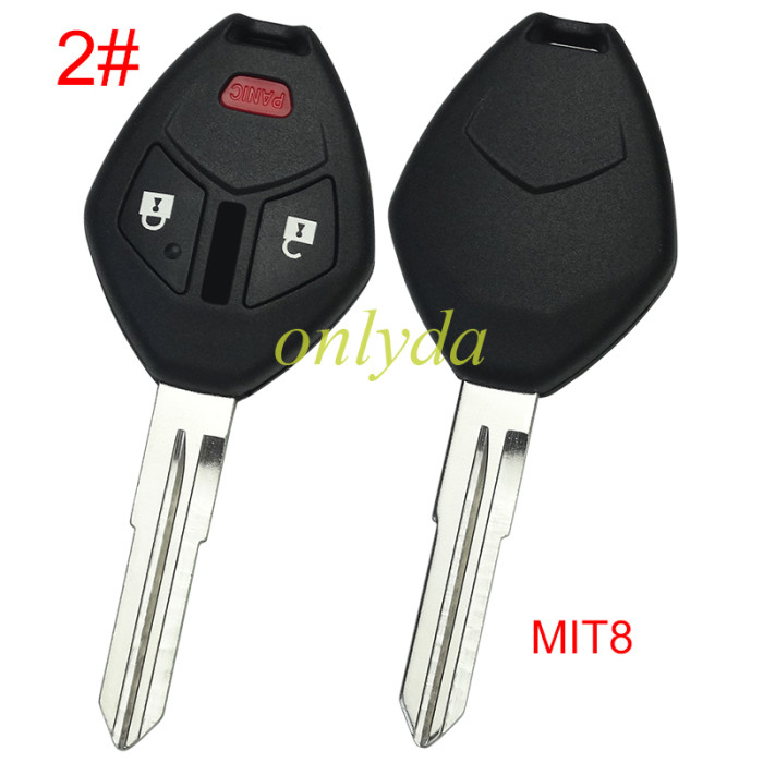 For Mitsubishi remote key shell with MIT11R/MIT8 blade Without badge , pls choose button model