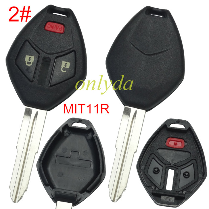 Super Stronger GTL shell  Mitsubishi upgrade 2+1 button key shell without badge, 1# MIT9 ,2#MIT11R , pls choose blade model