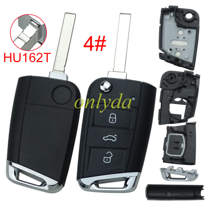 For  VW 3 button flip remote key blank with HU66/HU162T blade, pls choose button model