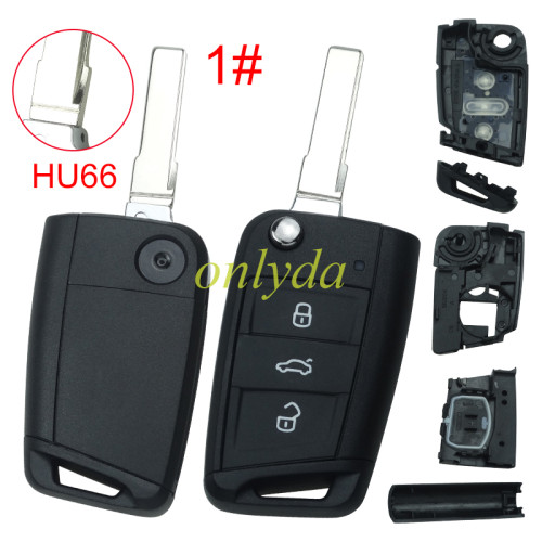 For VW Golf7 3 button remote key shell with HU66/HU162T blade, the pin hole is same as original shell  .pls choose button model