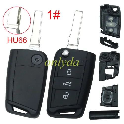 For VW Golf7 3 button remote key shell with HU66/HU162T blade, the pin hole is same as original shell  .pls choose button model