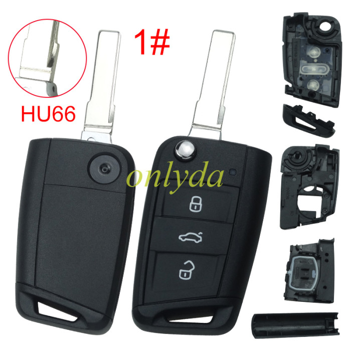 For VW Golf7 3 button remote key shell with HU66/HU162T blade, the pin hole is same as original shell  .pls choose button model
