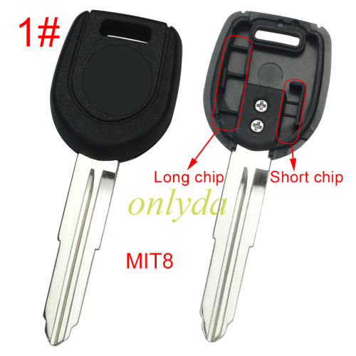 For Mitsubish transponder key blank with 1#MIT8/2#MITIIR  blade with badge (can put TPX  long chip), pls choose blade