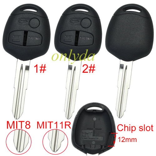 Super Stronger GTL shell  Mitsubishi upgrade 3 button key shell with left MIT8/MIT11R  blade,Pls choose blade